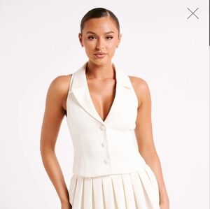MESHKI MURA IVORY SUITING VEST - SIZE S